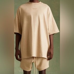 SOLD Fear of God Essentials Gold Heather Tee Shirt T-Shirt FOG